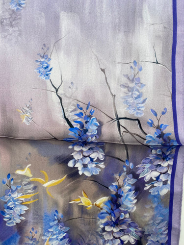 Mazais zīda kakla lakats "Vistērija"